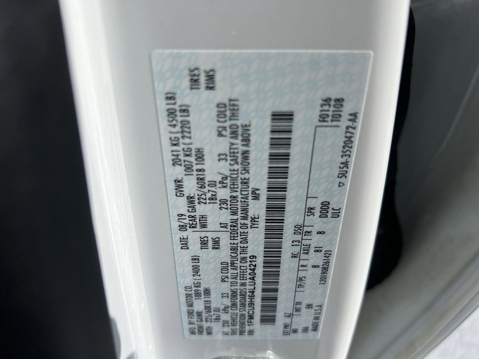 2020 Ford Escape SEL