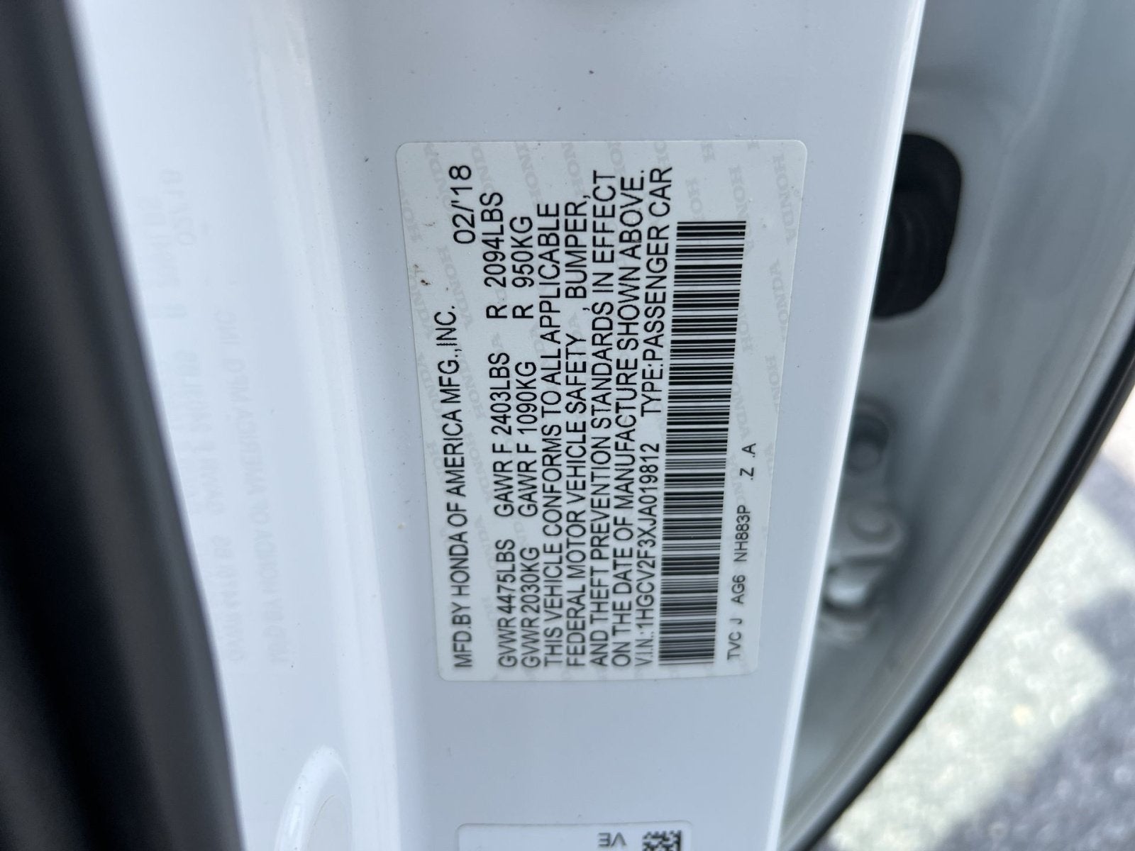 2018 Honda Accord Sport 2.0T