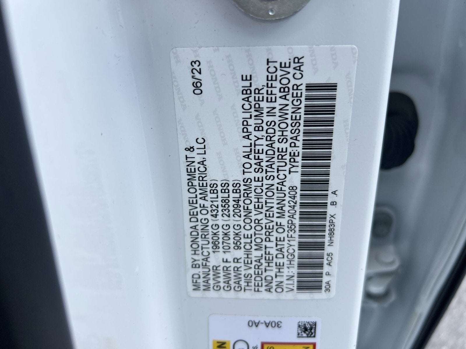 2023 Honda Accord EX