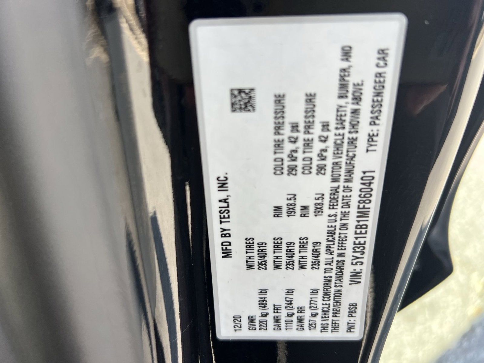 2021 Tesla Model 3 Long Range