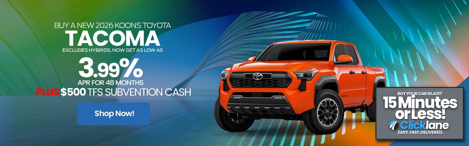 Toyota Tacoma 3.99% APR
